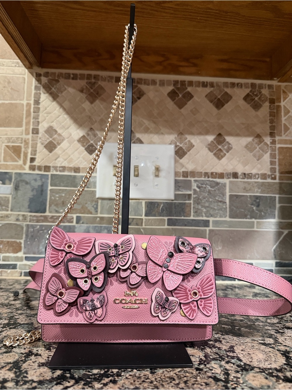 Coach RARE Pink Butterfly Appliqué Crossbody/belt bag